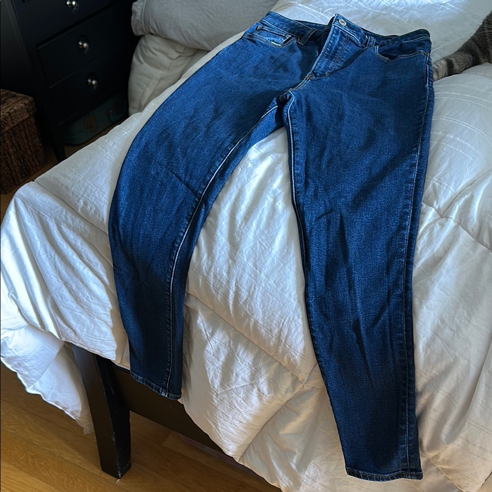 Abercrombie & Fitch Women's High Rise Jeans - Dark Blue